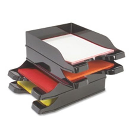 DEFLECTO Deflect-O Corporation DEF63904 Multi-Directional Stacking Tray- 10in.x13-.75in.x2-.50in.- 2-ST- BK DEF63904